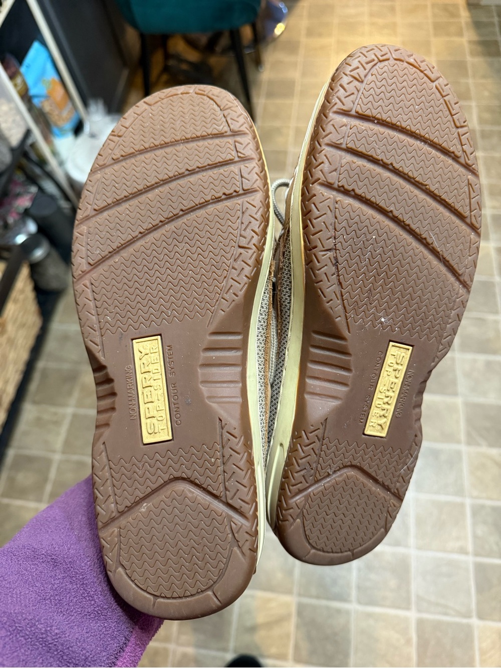 Sperry Tan Leather Boat Shoes Sz 8W